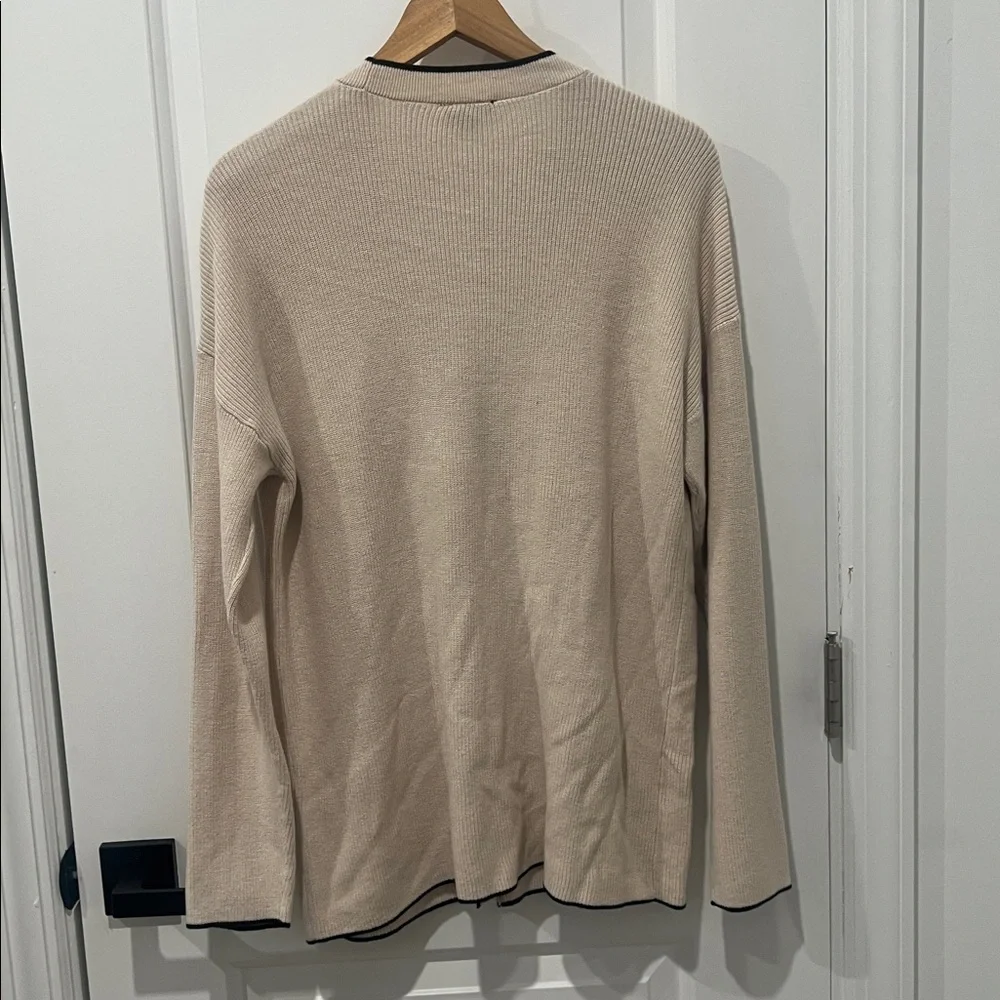 Ann Taylor Factory Beige Cardigan with Black Accents - Picture 7 of 7